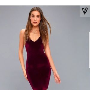 LULUS velvet bodycon dress NWT